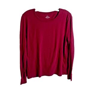 J. Crew Vintage Cotton Crewneck Long-Sleeve T-Shirt, Size L, Red Ochre Comfort